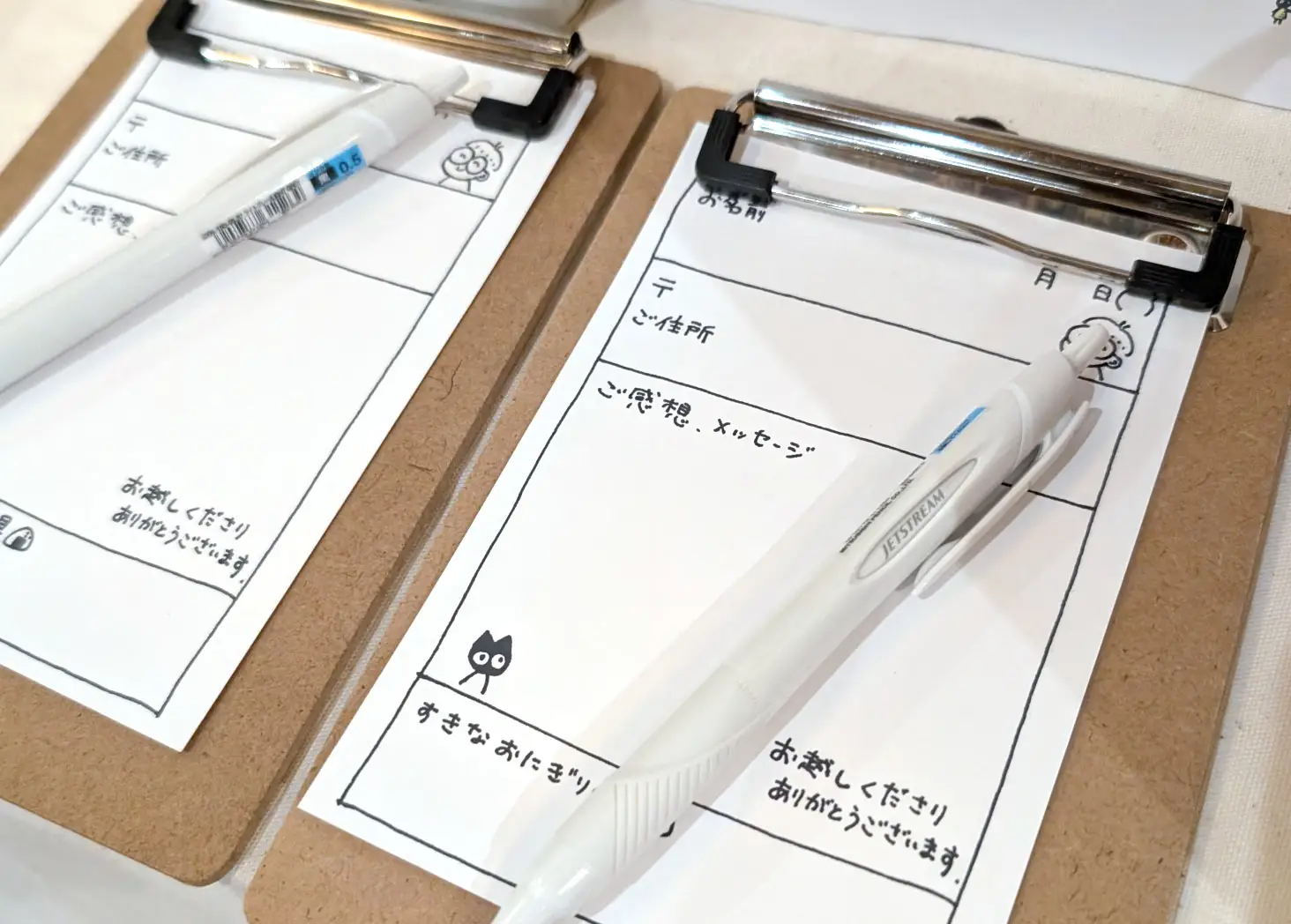 展示会場に設置されたメッセージカード