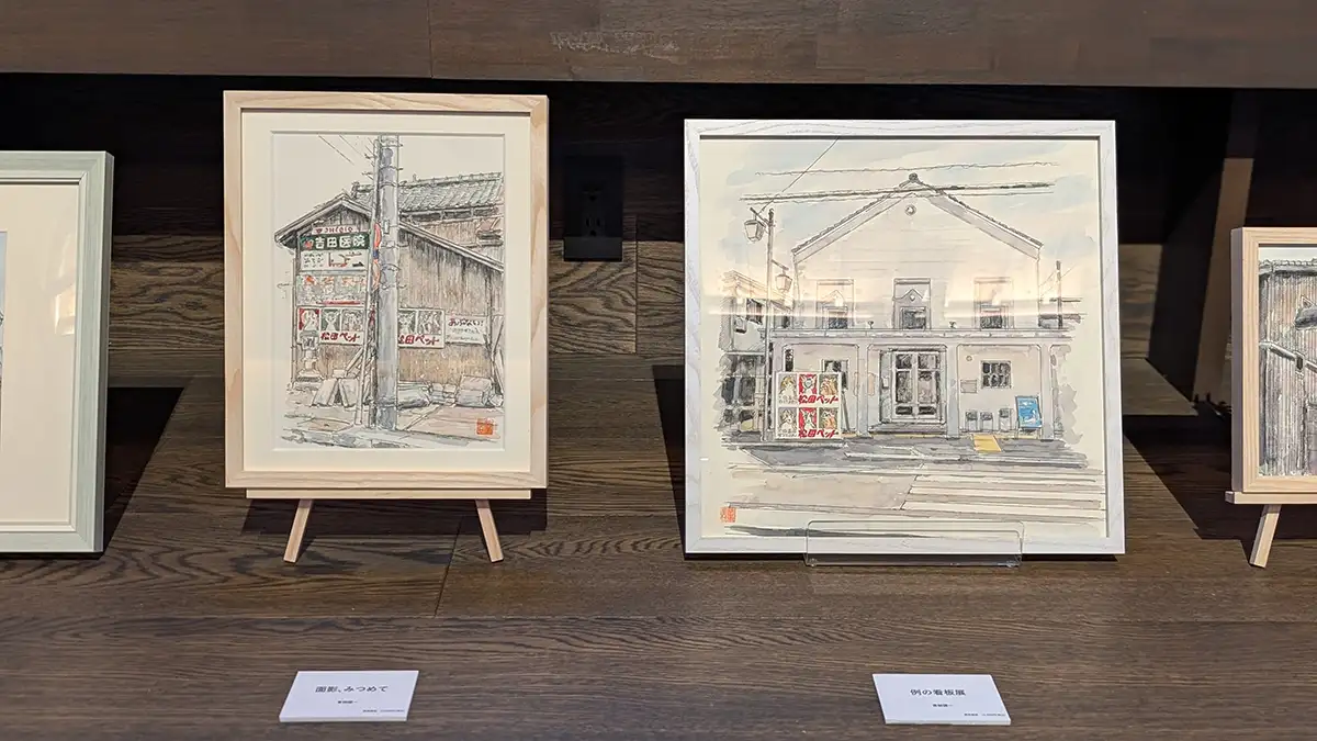 摂田屋6番街発酵ミュージアム・米蔵で開催中の青柳謹一作品展「面影、みつめて」の展示風景